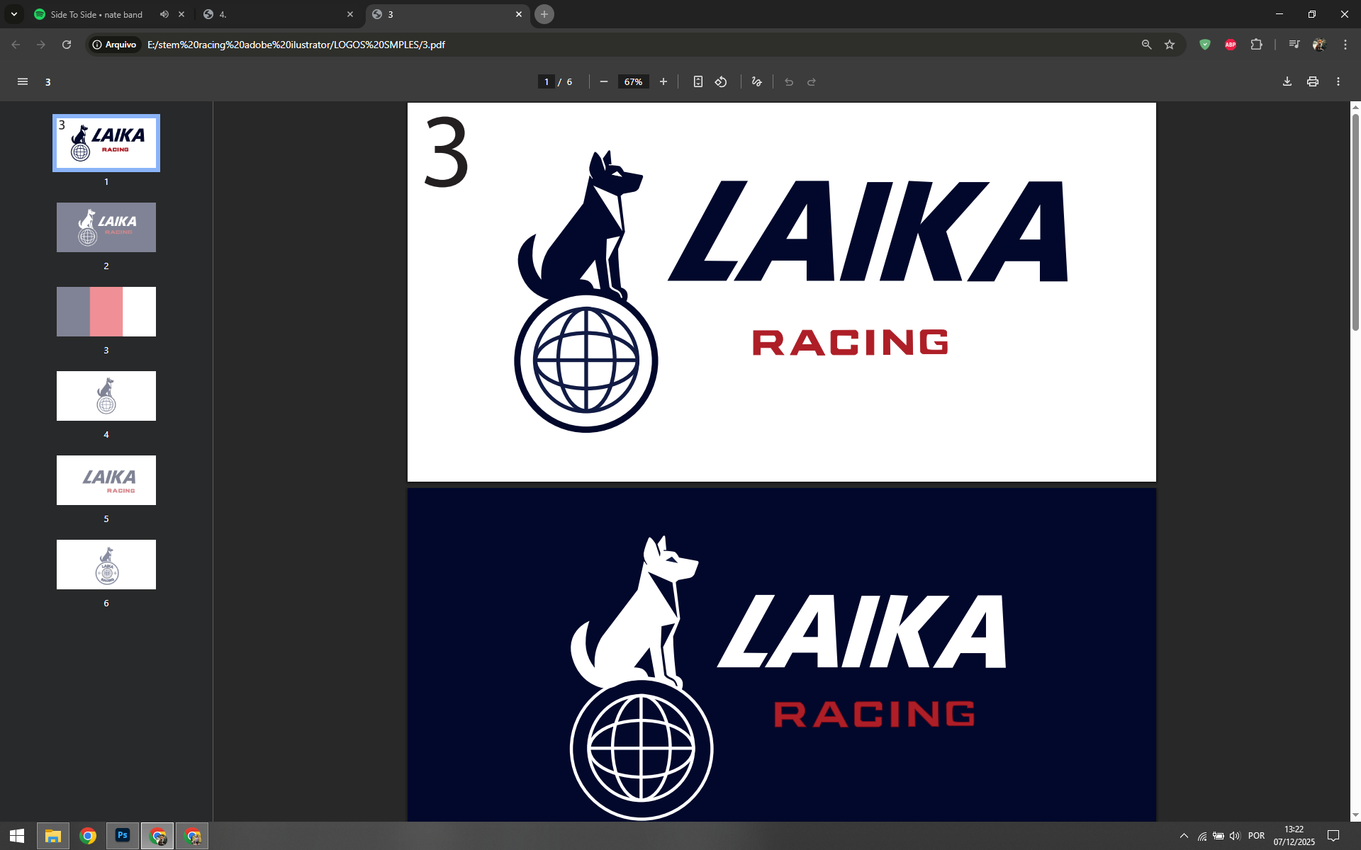 Versões finais do logótipo Laika Racing